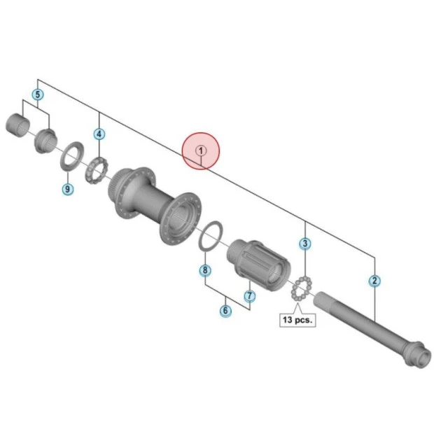 Axe Complet De Moyeu Arrière Shimano Deore XT FH-M8010 - 148 Mm 3 Axe Complet De Moyeu Arrière Shimano Deore XT FH-M8010 - 148 Mm