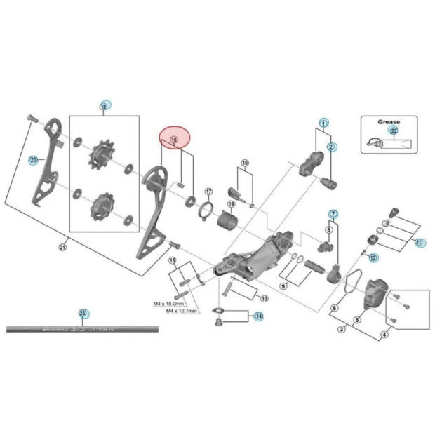 Chape De Dérailleur Arrière Shimano Ultegra RD-RX800-GS 3 Chape De Dérailleur Arrière Shimano Ultegra RD-RX800-GS