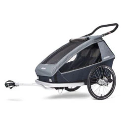 Remorque Enfant Biplace Croozer Vaaya 2 Bleu Graphite