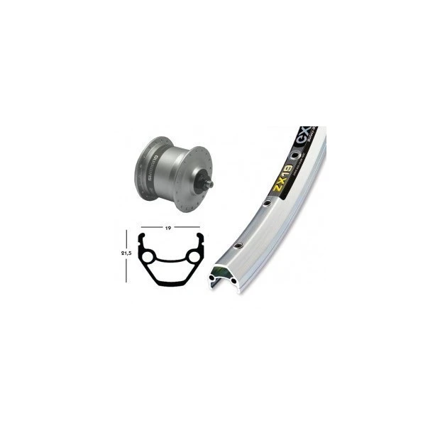 Roue Dynamo 26' Shimano DH3ND30 Exal ZX 19 (559-19) 3 Roue Dynamo 26' Shimano DH3ND30 Exal ZX 19 (559-19)