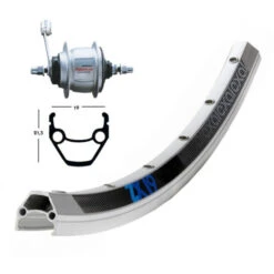 Roue Shimano Nexus 8 / Exal ZX 19 28' Rétropédalage - 47-622